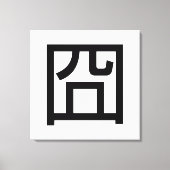 囧 Jiong Chinese Orz Asian Meme Hanzi Emoticon Canvas Afdruk (Voorkant)