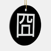 囧 Jiong Chinese Orz Asian Meme Hanzi Emoticon Keramisch Ornament (Rechts)