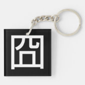 囧 Jiong Chinese Orz Asian Meme Hanzi Emoticon Sleutelhanger (Achterkant)