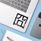 囧 Jiong Chinese Orz Asian Meme Hanzi Emoticon Sticker (Laptop met iPhone)