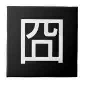 囧 Jiong Chinese Orz Asian Meme Hanzi Emoticon Tegeltje (Voorkant)