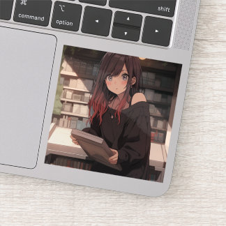 図書館女子のステッカーシール｜寿司娘 generativeai sticker