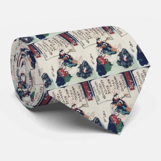 國 Ken Rabbit Epidemic Kuniyoshi Fine Art Stropdas (Opgerold)