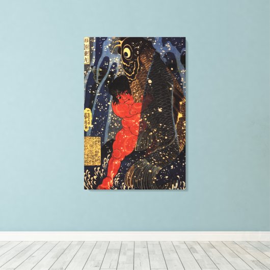 坂 田 巨 鯉, , , en , Kuniyoshi Canvas Afdruk (Insitu (Houten vloer))