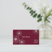 【型抜き染め風 花】 Flowers drawn by Japanese brush Visitekaartje (Staand voorkant)