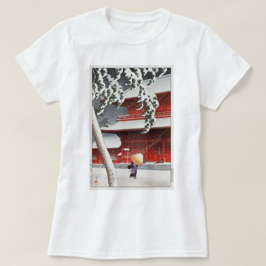 増 上 寺, 川 巴 瀬 Zôjô-ji Temple, Hasui Kawase, Woodcut T-shirt (Design voorkant)