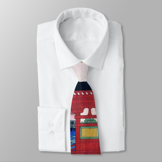 増 寺, 広 rode tempel, Hiroshige, Ukiyo-e Stropdas (Gebonden)