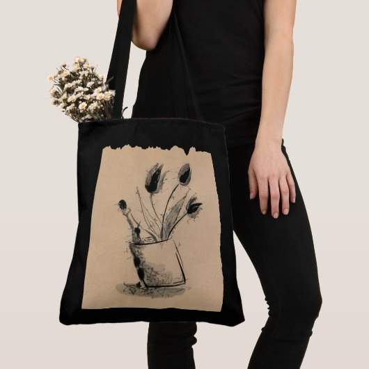 墨絵_チューリップとワイン TOTE BAG (Dichtbij)
