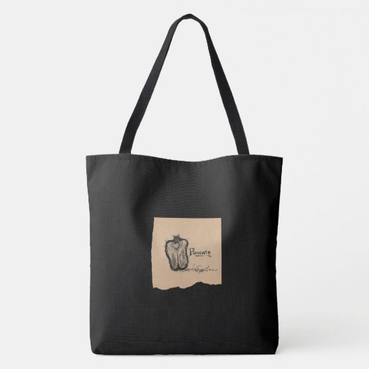 墨絵_ピーマン TOTE BAG (Achterkant)