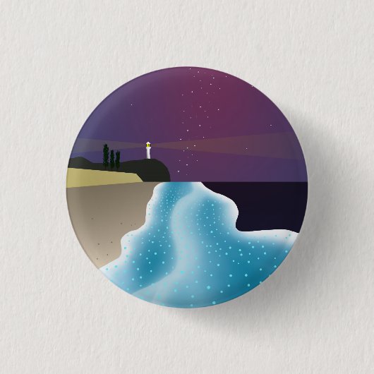 夜光虫 (エメラルドグリーンバージョン) RONDE BUTTON 3,2 CM (Voorkant)