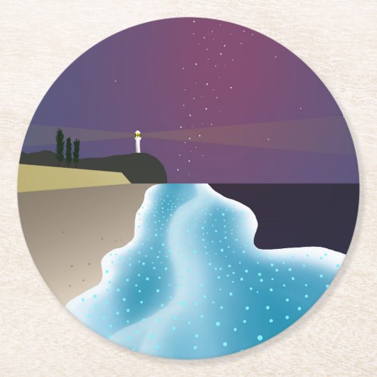 夜光虫 (エメラルドグリーンバージョン) RONDE KARTONNEN ONDERZETTER (Voorkant)