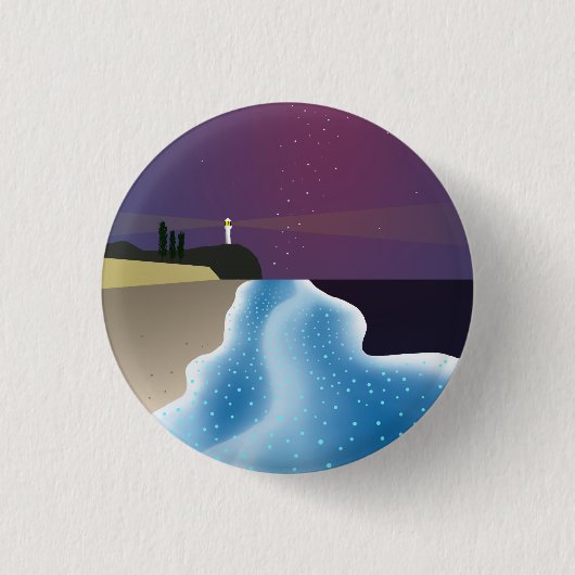 夜光虫 (ブルーバージョン) RONDE BUTTON 3,2 CM (Voorkant)