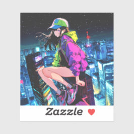 夜景JKのシール Seal｜寿司娘 GenerativeAI Sticker