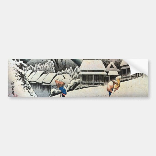 夜 の 雪 色, 広 Night Snow Scene, Hiroshige Bumpersticker (Voorkant)