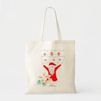 大きなケーキを持ったサンタクロース TOTE BAG