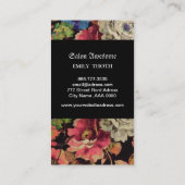 大人っぽいデザインのお花の VISITEKAARTJE (Achterkant)