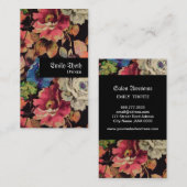 大人っぽいデザインのお花の VISITEKAARTJE (Voorkant / Achterkant)