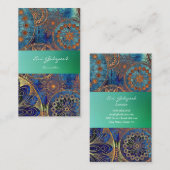 大人女子に上品なでオシャレな青の名刺 VISITEKAARTJE (Voorkant / Achterkant)