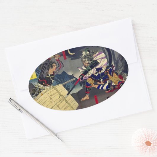 大坂軍記之内　半田寺山敗将日本号鎗傷 OVALE STICKER (Envelop)