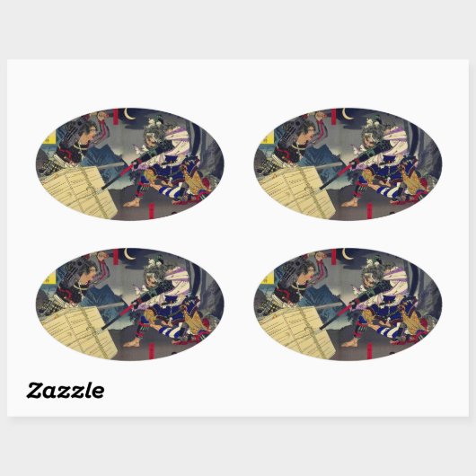 大坂軍記之内　半田寺山敗将日本号鎗傷 OVALE STICKER (Vel)