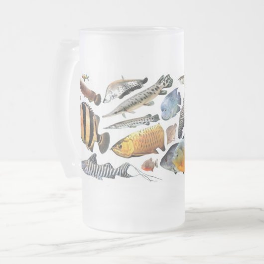 大型熱帯魚のフロストグラスマグカップ MATGLAS BIERPUL (Voorkant links)
