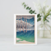 大 正 池, Taishô Pond in Kamikôchi, Hasui Kawase Briefkaart (Staand voorkant)