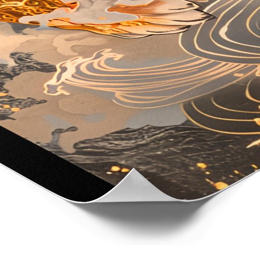 【大】躍動感あふれる虎の一歩／A tiger full of motion  Poster (Hoek)