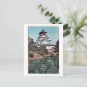 大 阪 城, Osaka Castle, Hiroshi Yoshida, Woodcut Briefkaart (Staand voorkant)