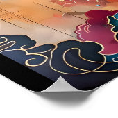 【大】黄金の牛と夢の雲／Golden Bull and Dreamy Clouds Poster (Hoek)