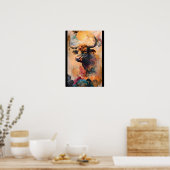 【大】黄金の牛と夢の雲／Golden Bull and Dreamy Clouds Poster (Keuken)