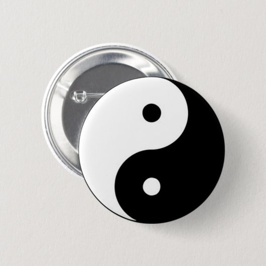 太極拳 陰陽マーク 太極マーク 定番 タオ RONDE BUTTON 5,7 CM (Voorkant /achterkant)