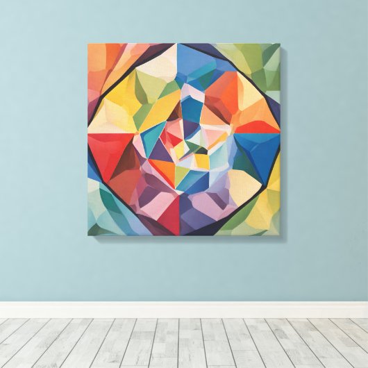 太陽の光のプリズムを表現した抽象画 CANVAS AFDRUK (Insitu (Houten vloer))