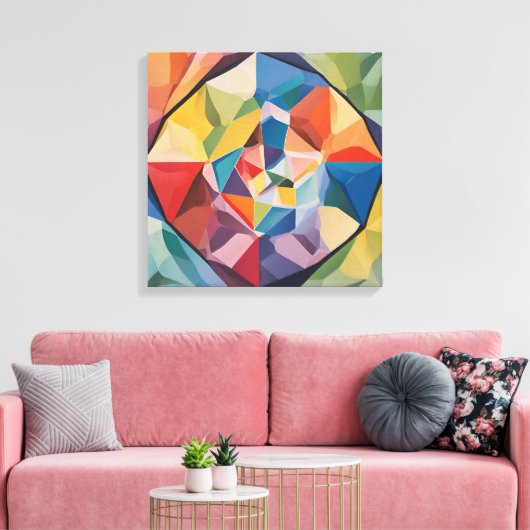 太陽の光のプリズムを表現した抽象画 CANVAS AFDRUK (Insitu (Woonkamer))