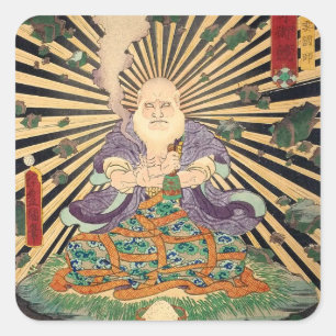 奇 師, 豊 Magiciër, Toyokuni, Ukiyo-e Vierkante Sticker