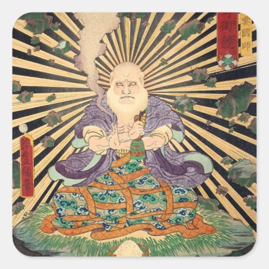 奇 師, 豊 Magiciër, Toyokuni, Ukiyo-e Vierkante Sticker (Voorkant)