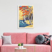 奥 瀬 秋, herfst bij Oirase, Hasui Kawase, Woodcut Canvas Afdruk (Insitu (Woonkamer))