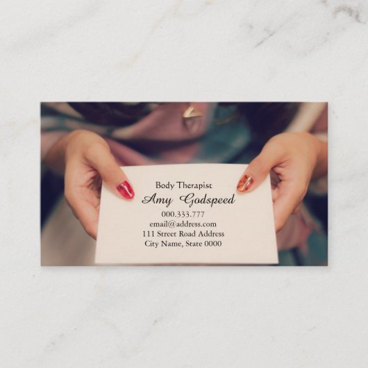 女性の自己紹介カード オシャレ VISITEKAARTJE (Voorkant)