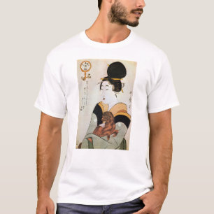女 と 犬, 歌 Woman en Dog, Utamaro, Ukiyoe T-shirt