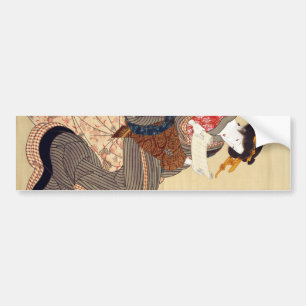 女, 国 貞 Woman, Kunisada, Ukiyo-e Bumpersticker