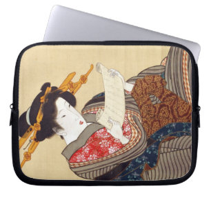 女, 国 貞 Woman, Kunisada, Ukiyo-e Laptop Sleeve