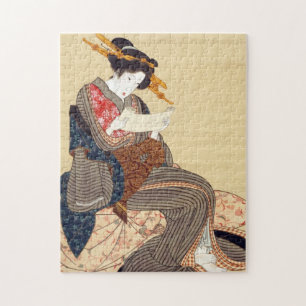 女, 国 貞 Woman, Kunisada, Ukiyo-e Legpuzzel