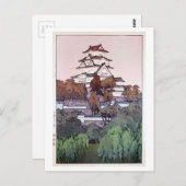姫 城, Himeji Castle, Hiroshi Yoshida, Woodcut Briefkaart (Voorkant / Achterkant)
