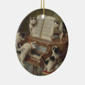 子猫とピアノ KERAMISCH ORNAMENT (Rechts)