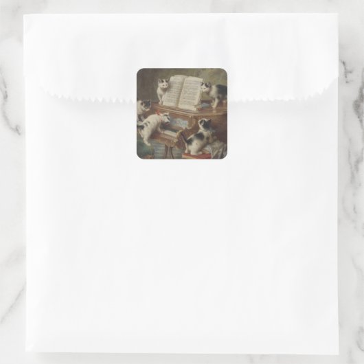 子猫とピアノ VIERKANTE STICKER (Tas)