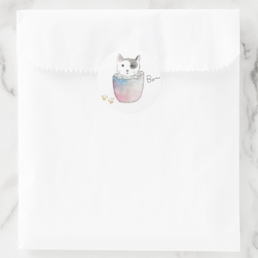 子猫のご挨拶 RONDE STICKER (Tas)