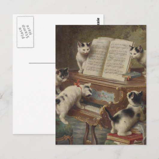 子 猫 ピ ア ノ BRIEFKAART (Voorkant / Achterkant)