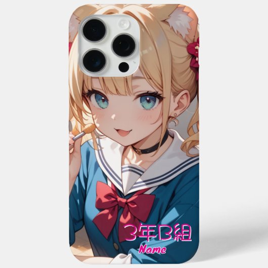 学校に通う猫耳娘 Case-Mate iPhone CASE (Achterkant)