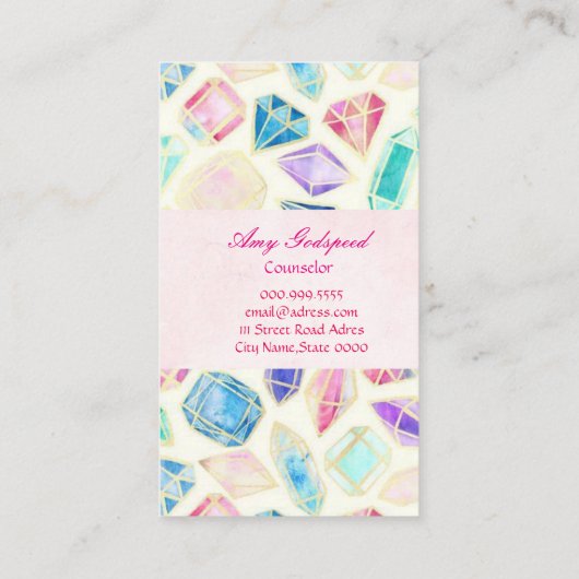 宝石のイラスト名刺 VISITEKAARTJE (Achterkant)