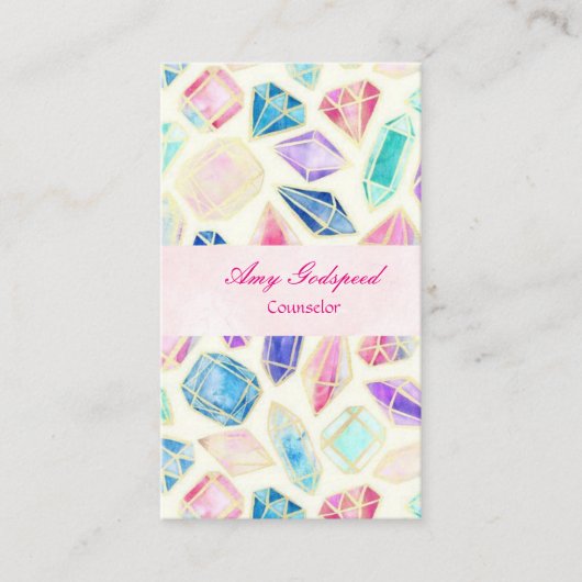 宝石のイラスト名刺 VISITEKAARTJE (Voorkant)
