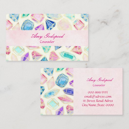宝石のイラスト 横型 名刺 VISITEKAARTJE (Voorkant / Achterkant)